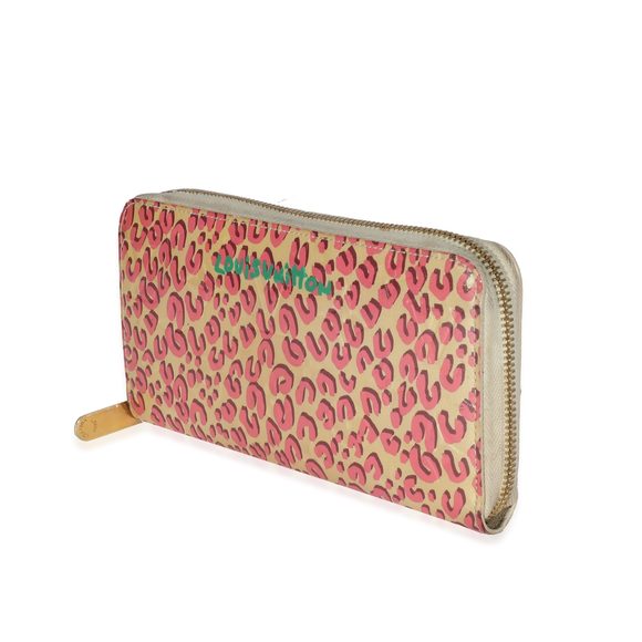 LV x Stephen Sprouse Blanc Corail Monogram Vernis Leopard Zippy Wallet - Picture 2 of 6